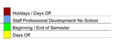 District School Academic Calendar Legend for Peralta Elementary