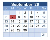District School Academic Calendar for Peralta Elementary for September 2026
