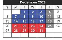 District School Academic Calendar for Lea Elementary for December 2026