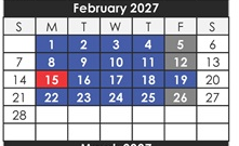 District School Academic Calendar for Lea Elementary for February 2027