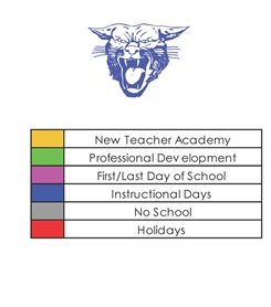 District School Academic Calendar Legend for Lea Elementary