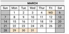 District School Academic Calendar for Lange (dorothea) Elementary for March 2027