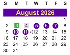 District School Academic Calendar for Coston Elementary School for August 2026