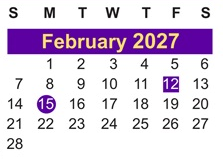 District School Academic Calendar for Coston Elementary School for February 2027