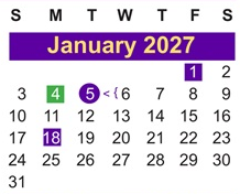 District School Academic Calendar for Coston Elementary School for January 2027