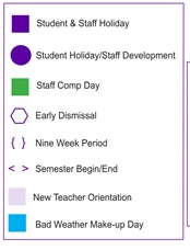 District School Academic Calendar Legend for Coston Elementary School