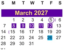 District School Academic Calendar for Coston Elementary School for March 2027