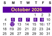 District School Academic Calendar for Coston Elementary School for October 2026