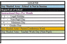 District School Academic Calendar Legend for Helen Keller Elementary