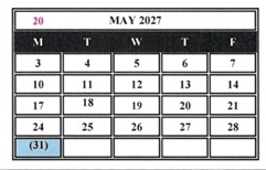 District School Academic Calendar for Helen Keller Elementary for May 2027