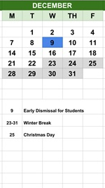 District School Academic Calendar for Edna Libby Elementary School for December 2026