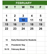 District School Academic Calendar for Edna Libby Elementary School for February 2027