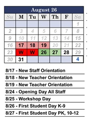 District School Academic Calendar for Weld Elementary School for August 2026
