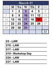 District School Academic Calendar for Weld Elementary School for March 2027