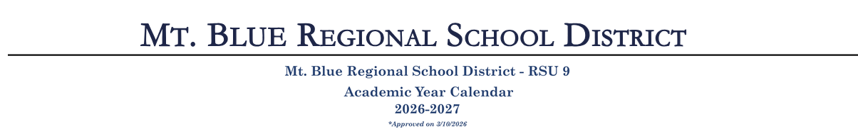 District School Academic Calendar for Weld Elementary School