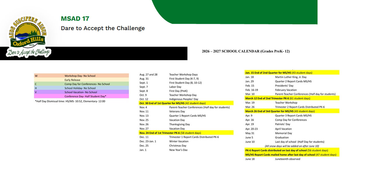 District School Academic Calendar Key for Harrison Elementary