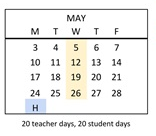District School Academic Calendar for Harrison Elementary for May 2027