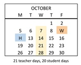 District School Academic Calendar for Harrison Elementary for October 2026