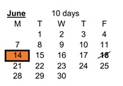 District School Academic Calendar for North Elementary School for June 2027