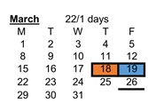 District School Academic Calendar for North Elementary School for March 2027