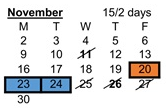 District School Academic Calendar for North Elementary School for November 2026