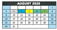 District School Academic Calendar for Jack G. Desmond Middle for August 2026