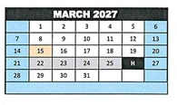 District School Academic Calendar for Jack G. Desmond Middle for March 2027