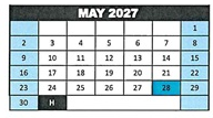 District School Academic Calendar for Jack G. Desmond Middle for May 2027