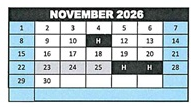 District School Academic Calendar for Jack G. Desmond Middle for November 2026