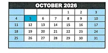 District School Academic Calendar for Jack G. Desmond Middle for October 2026
