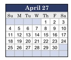 District School Academic Calendar for East Flora Elementary for April 2027