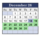 District School Academic Calendar for East Flora Elementary for December 2026