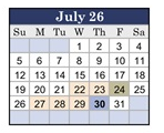 District School Academic Calendar for East Flora Elementary for July 2026