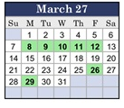 District School Academic Calendar for East Flora Elementary for March 2027