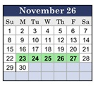 District School Academic Calendar for East Flora Elementary for November 2026