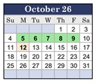 District School Academic Calendar for East Flora Elementary for October 2026