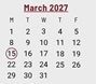 District School Academic Calendar for Manchester Developmental Pre-school for March 2027