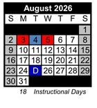 District School Academic Calendar for Calla High (CONT.) for August 2026