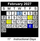 District School Academic Calendar for Calla High (CONT.) for February 2027