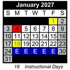 District School Academic Calendar for Calla High (CONT.) for January 2027