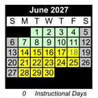 District School Academic Calendar for Calla High (CONT.) for June 2027