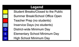 District School Academic Calendar Legend for Calla High (CONT.)