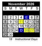 District School Academic Calendar for Calla High (CONT.) for November 2026