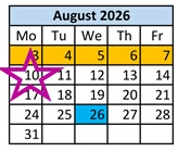 District School Academic Calendar for Blackshere Elementary School for August 2026