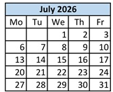 District School Academic Calendar for Blackshere Elementary School for July 2026