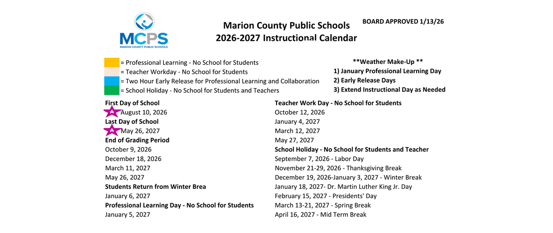 District School Academic Calendar Key for Blackshere Elementary School
