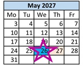 District School Academic Calendar for Blackshere Elementary School for May 2027