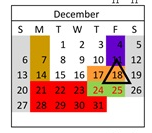 District School Academic Calendar for Mariposa County High for December 2026