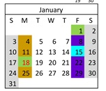 District School Academic Calendar for Mariposa County High for January 2027