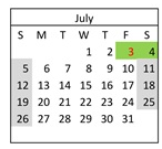 District School Academic Calendar for Mariposa County High for July 2026